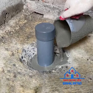 Thi công đổ cổ ống bằng vữa tự chảy không co ngót TKA Grout